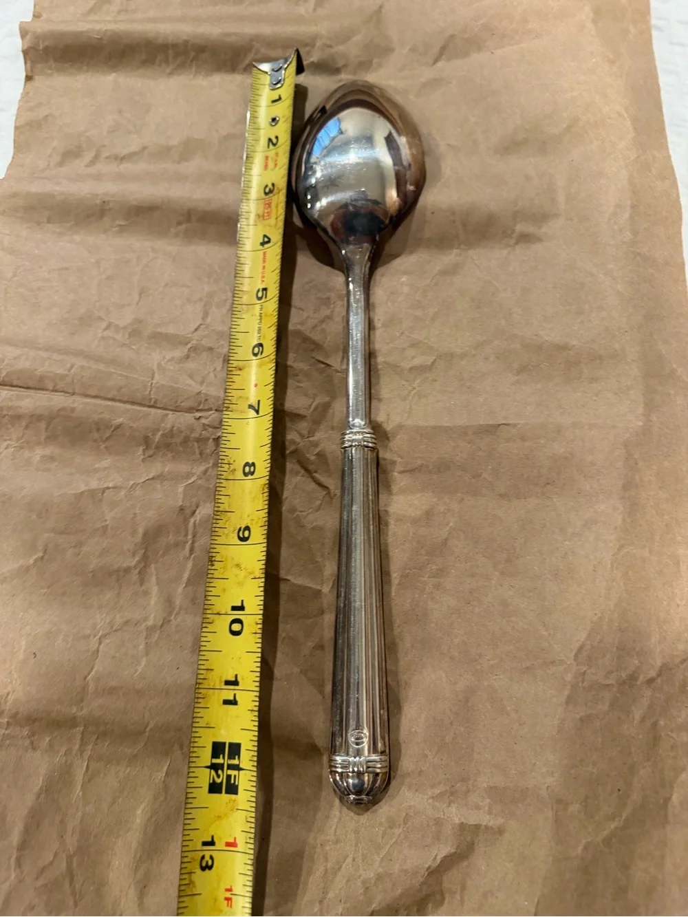 Polished Silver Serving Spoon - Classic Silver Tone